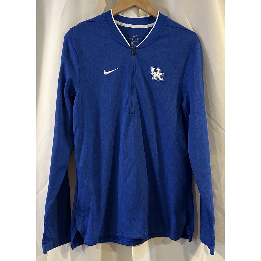 Kentucky Wildcats UK Nike Dri-Fit Gray 1/4 Zip Long‎ Sleeve S Pullover NCAA